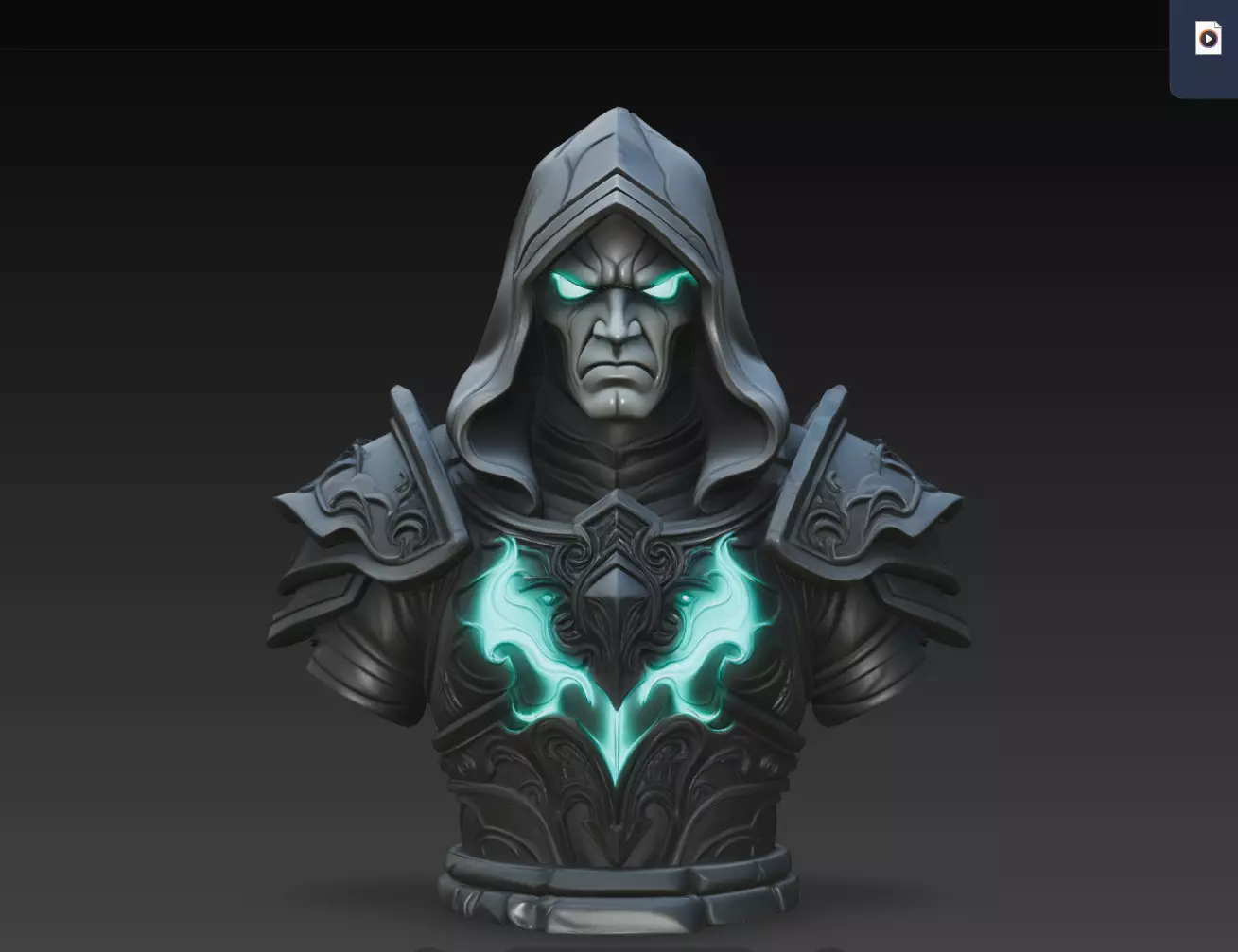 Void Shadow Warlock Bust STL Dark Fantasy 3D print model