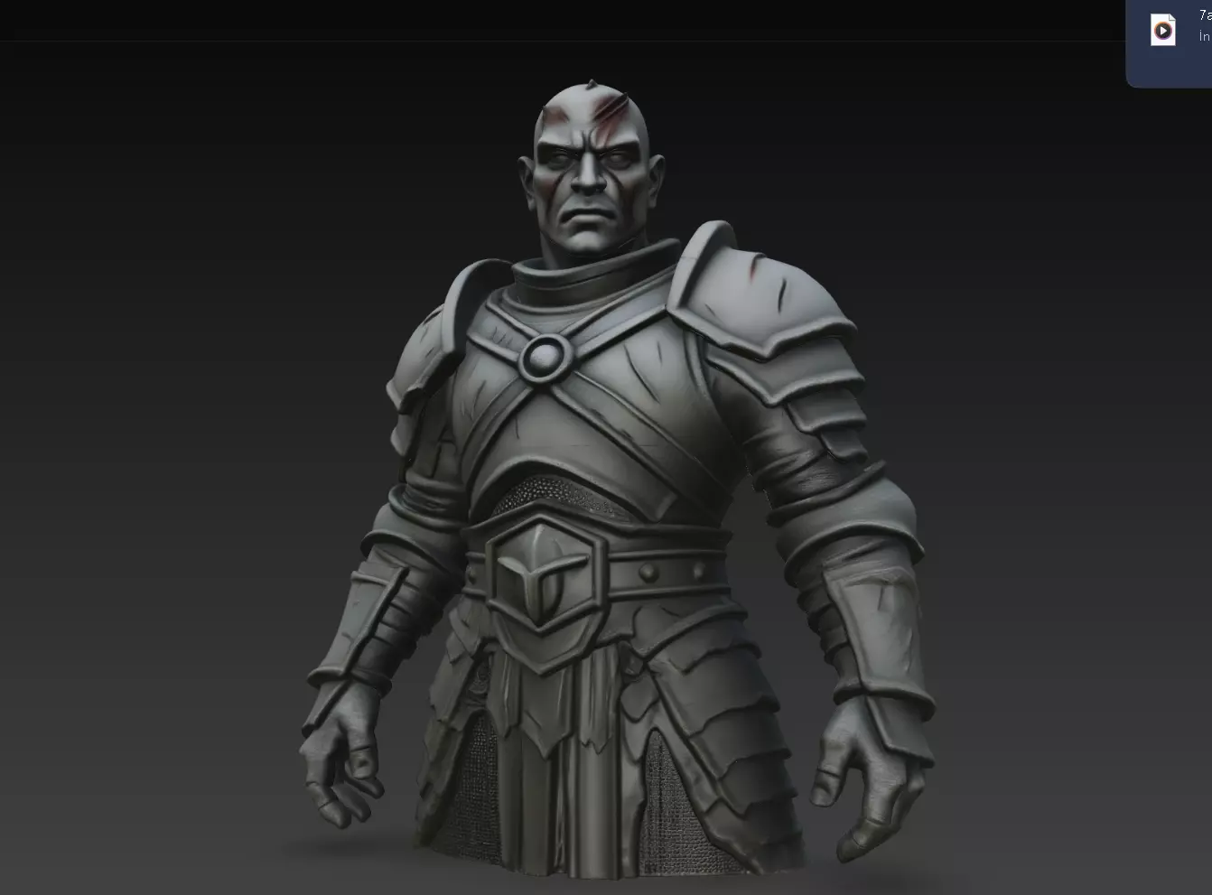 Battle Scar Knight Warrior STL Fantasy Armor 3D print model