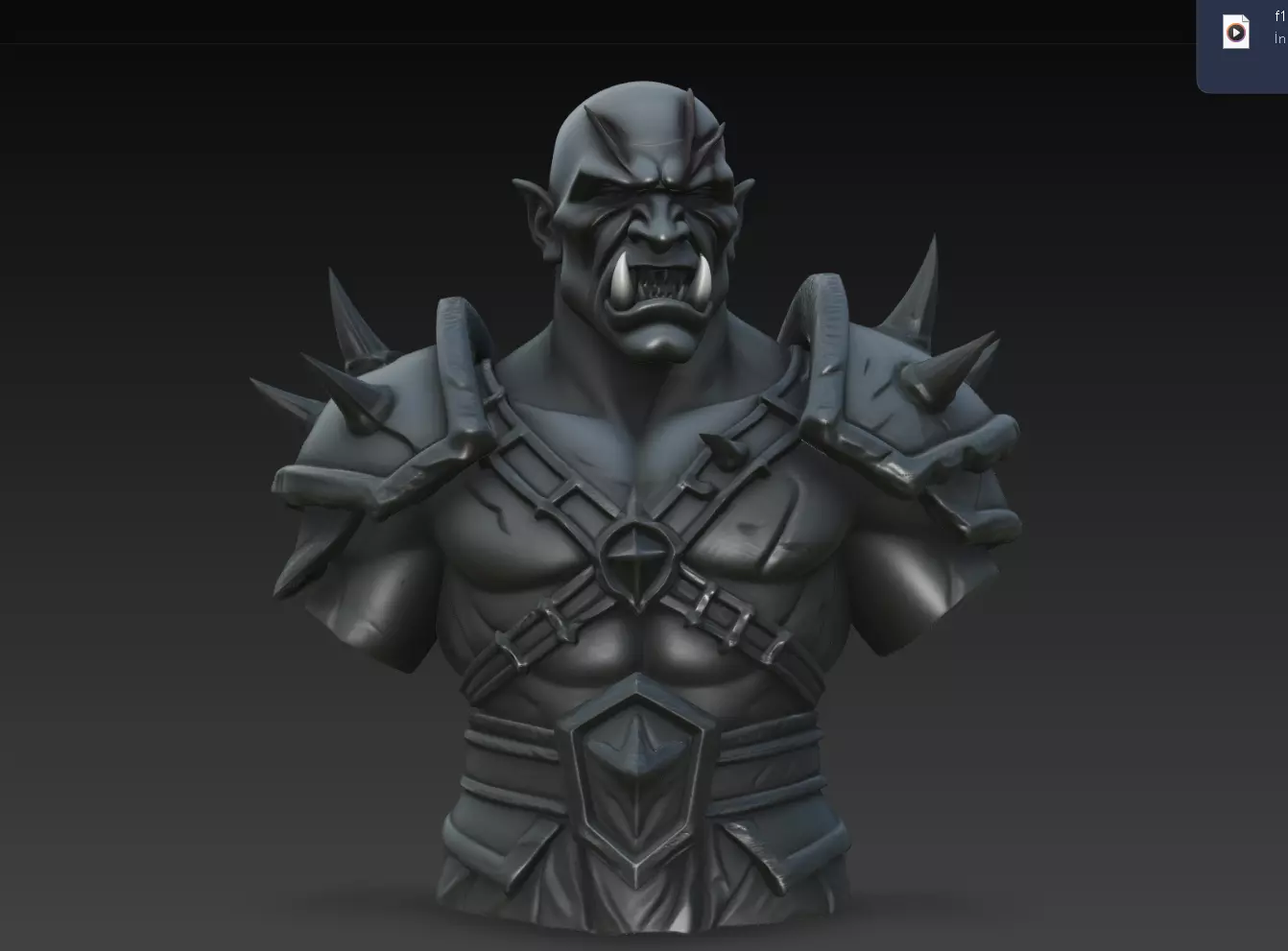 Ironfang Orc Warlord Bust STL Fantasy Warrior 3D print model