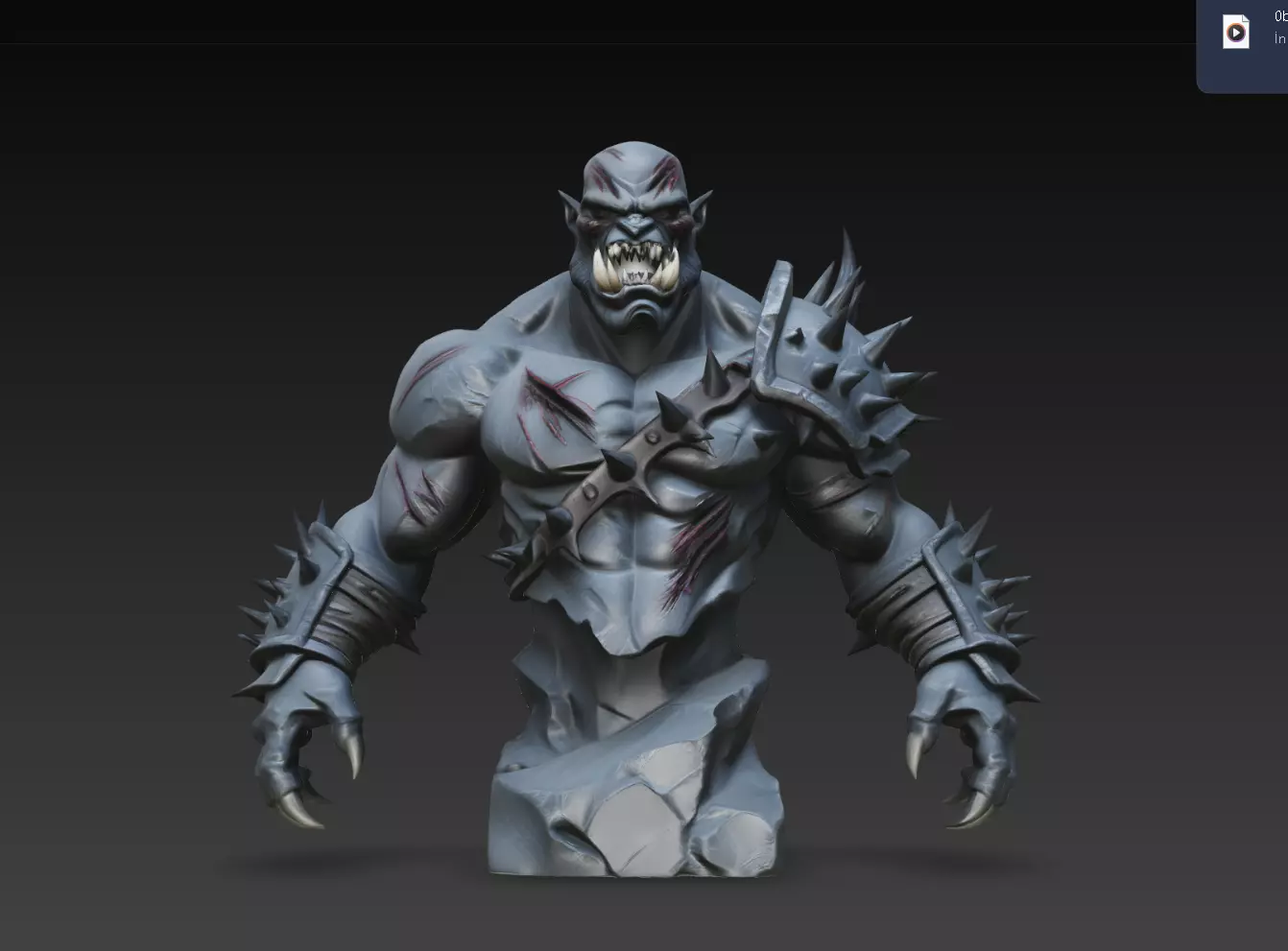 Savage Orc Berserker Bust STL Fantasy Warrior Model 3D print model