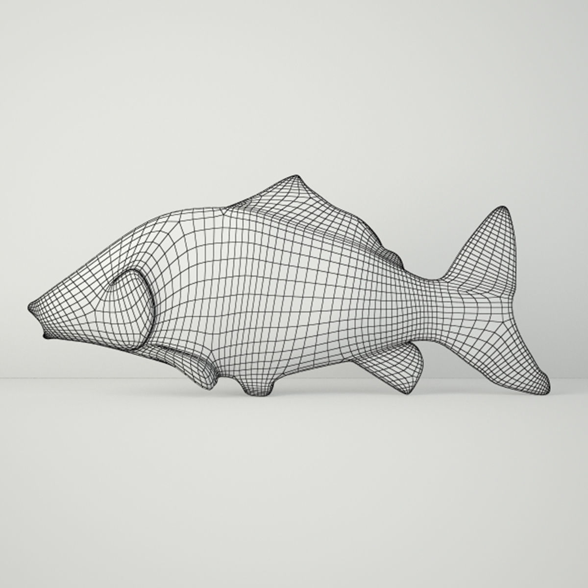 Silvered Fish Decoration 3D model_2