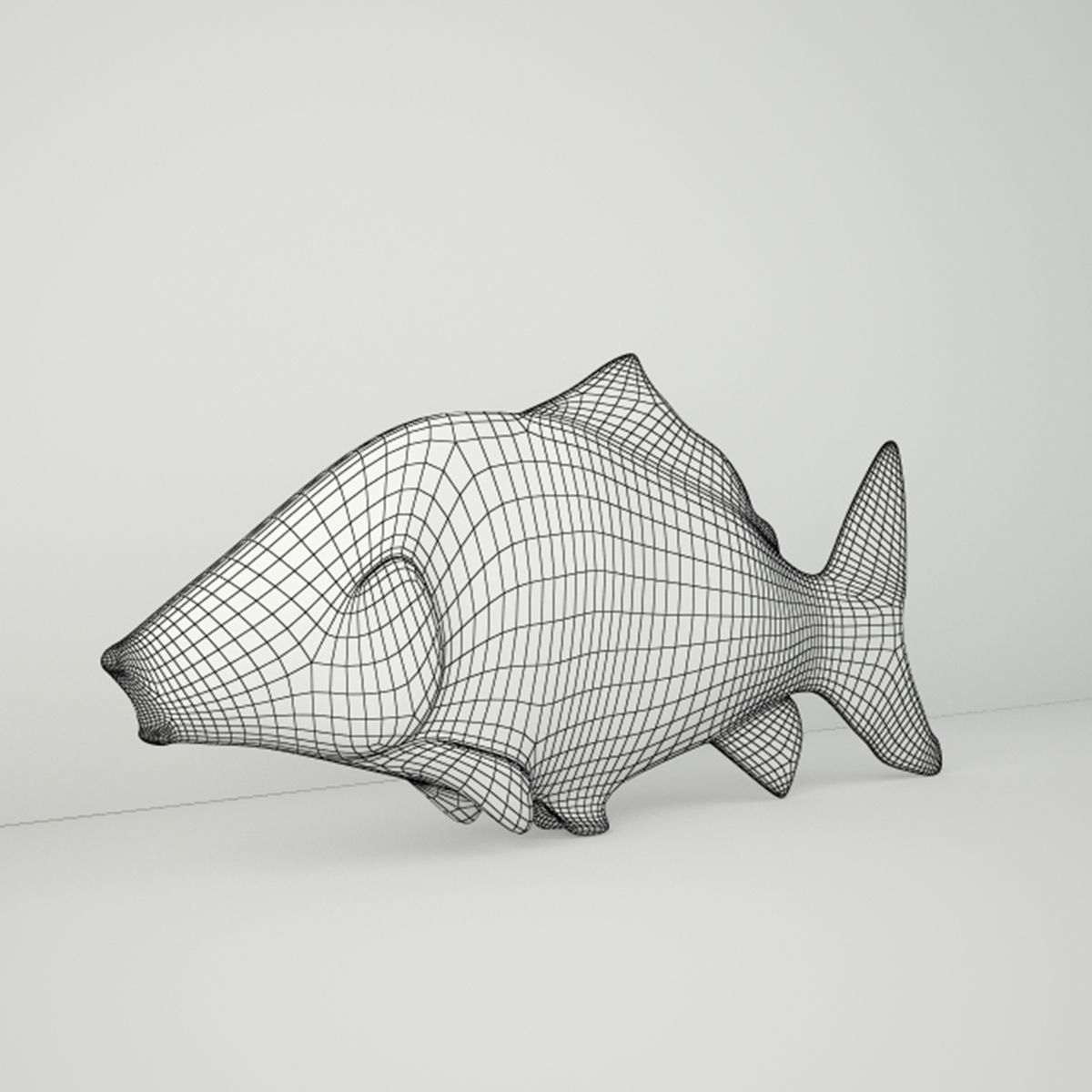 Silvered Fish Decoration 3D model_4