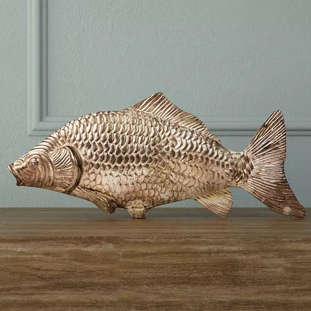 Silvered Fish Decoration 3D model_0