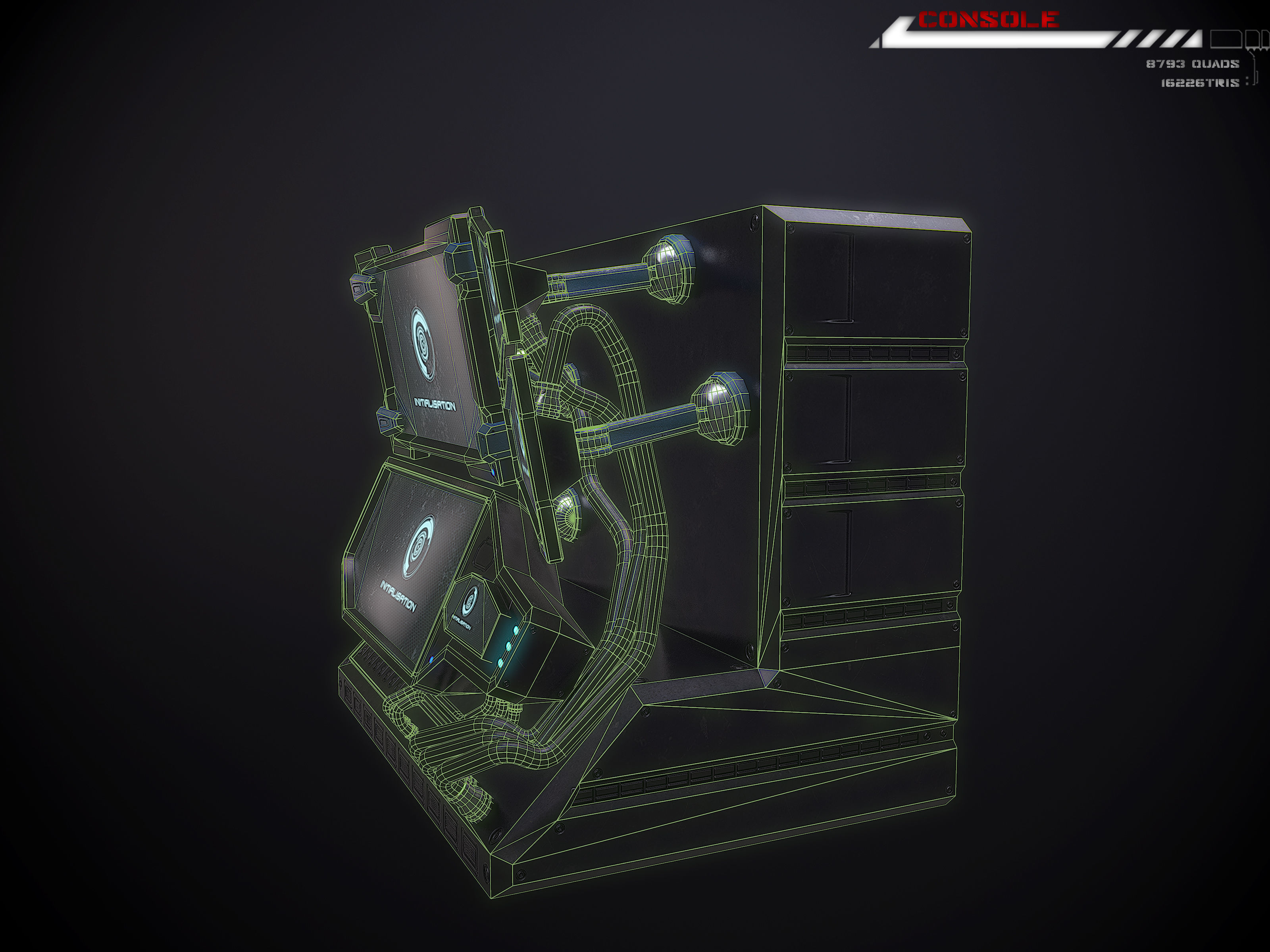 Console Terminal Low-poly 3D model_6