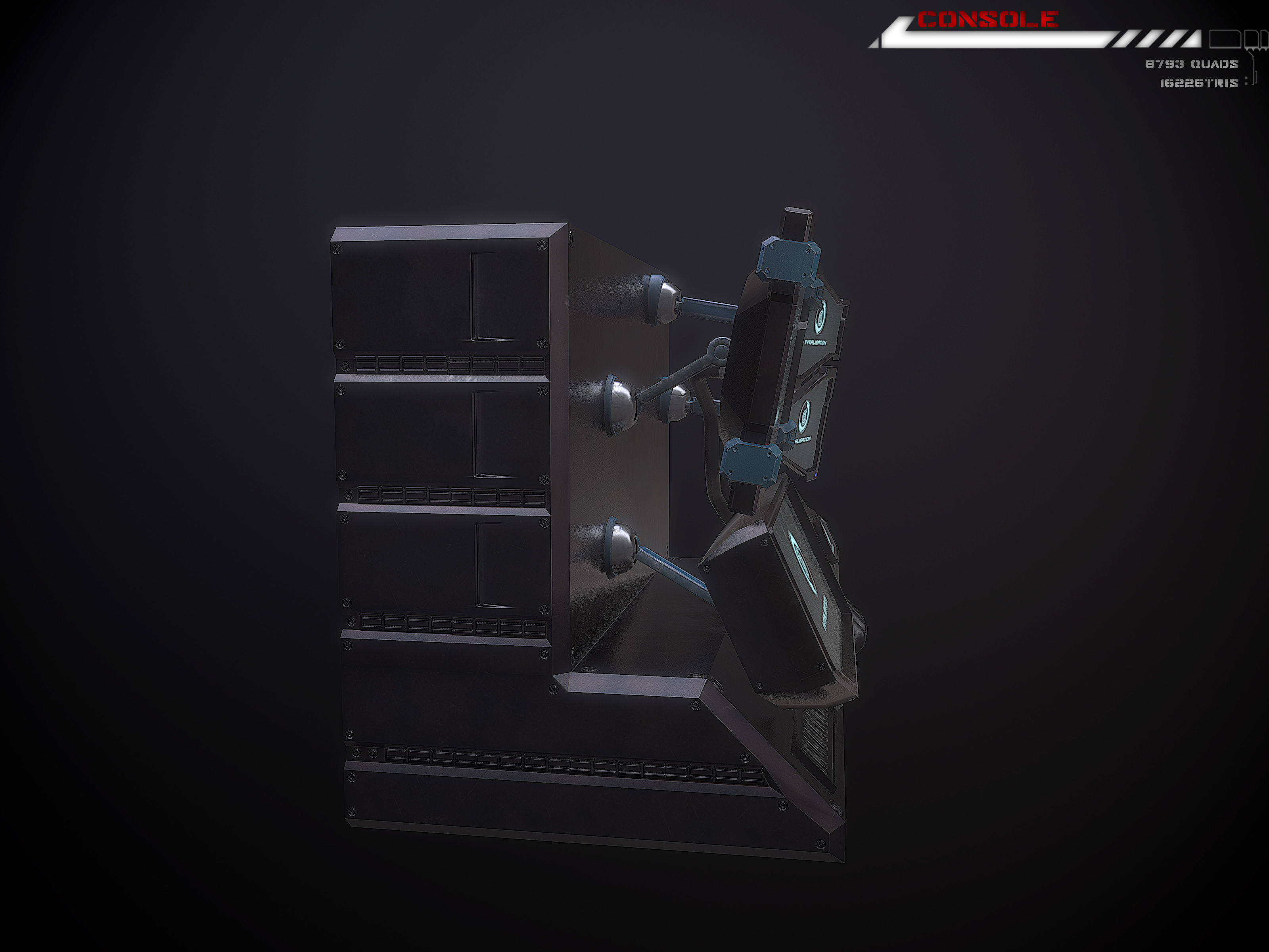 Console Terminal Low-poly 3D model_7