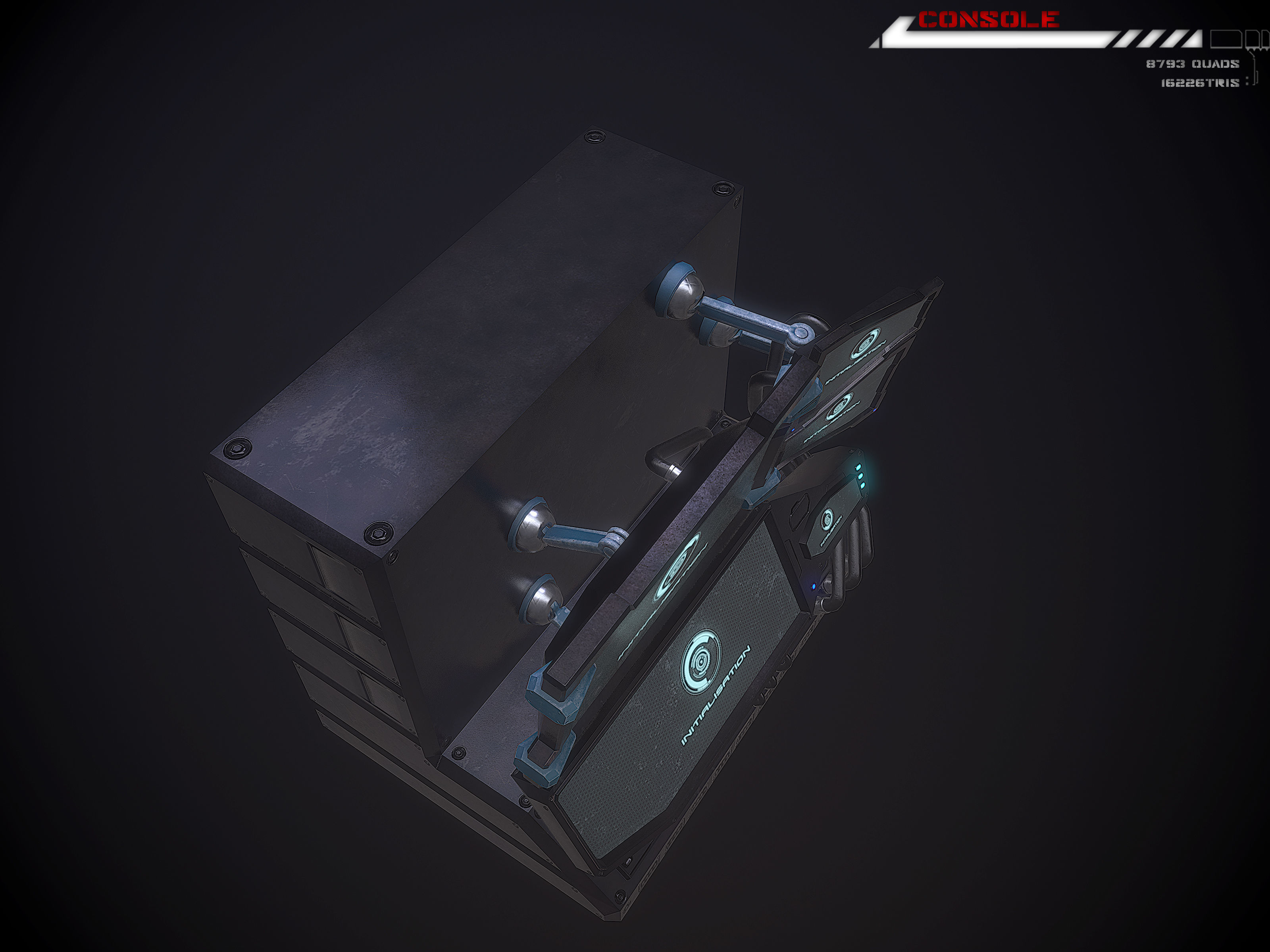 Console Terminal Low-poly 3D model_3
