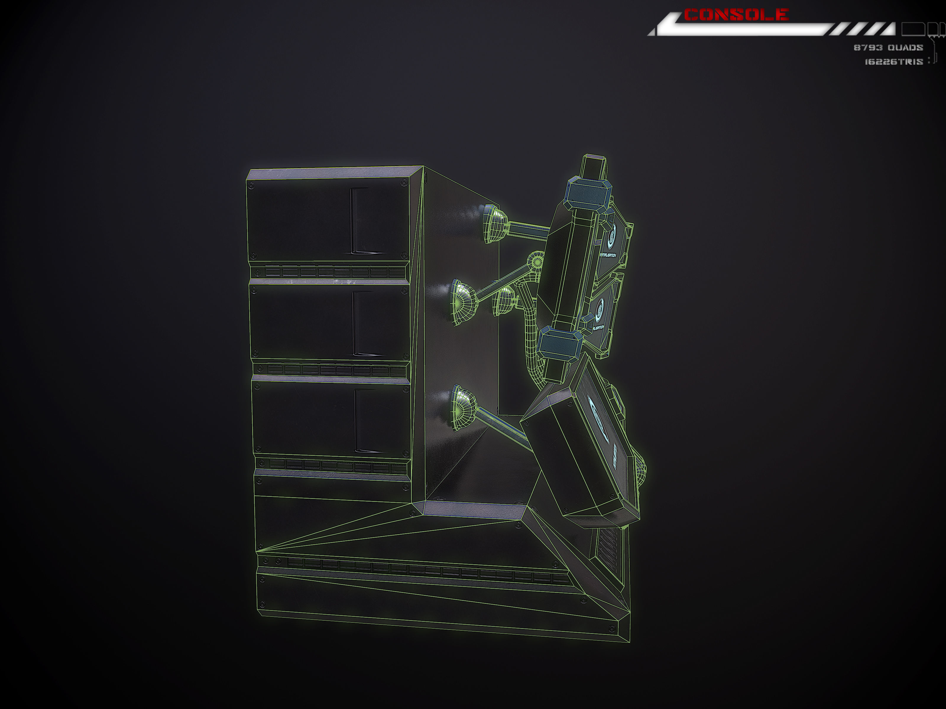 Console Terminal Low-poly 3D model_8