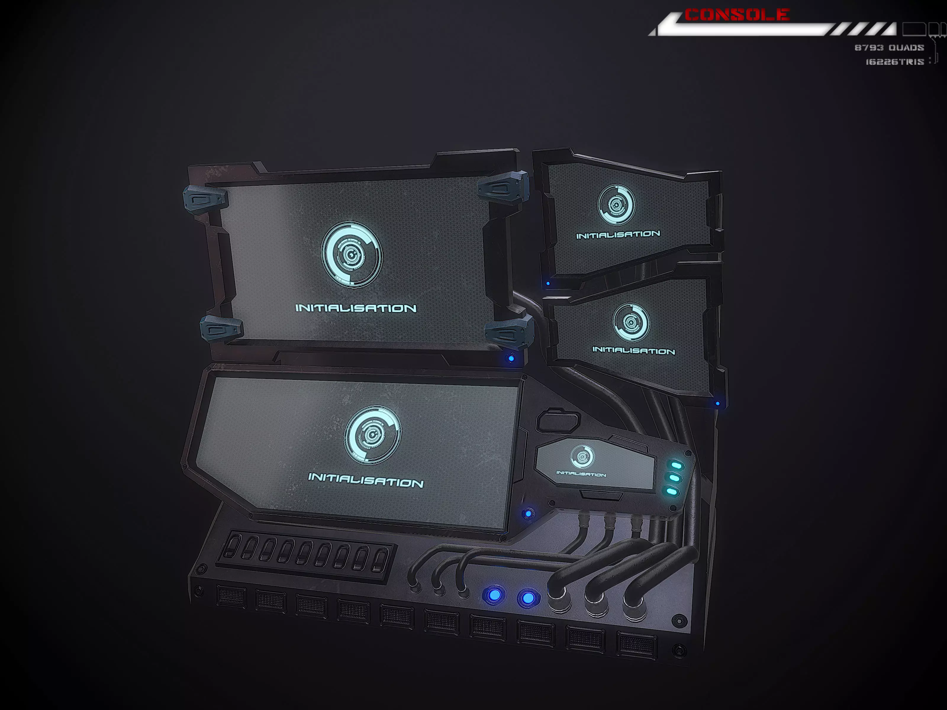 Console Terminal Low-poly 3D model_0
