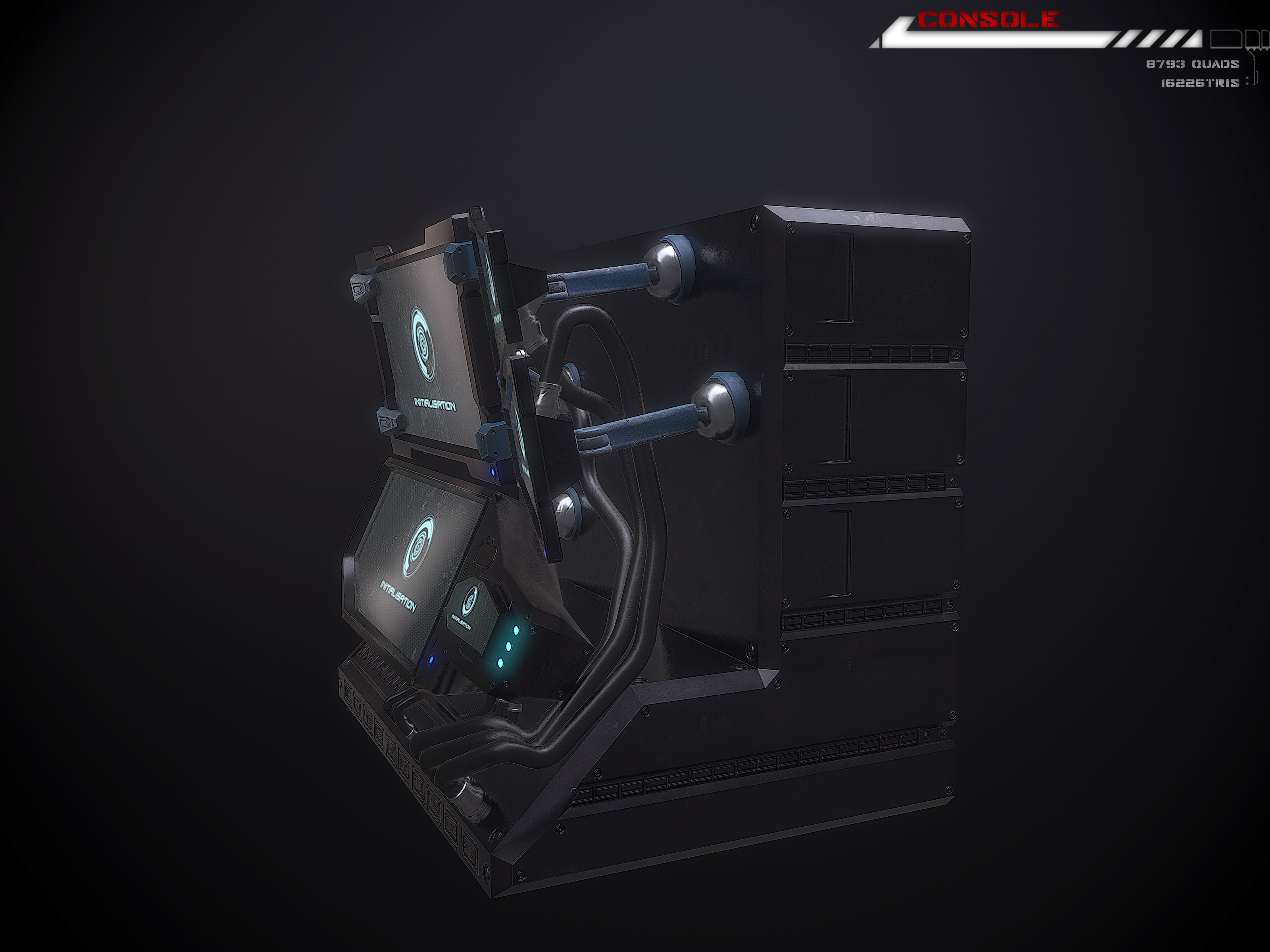 Console Terminal Low-poly 3D model_5