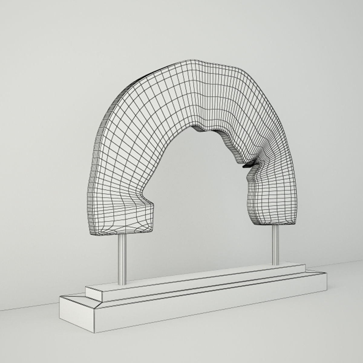 Wooden Decoration on Stand 3D model_4