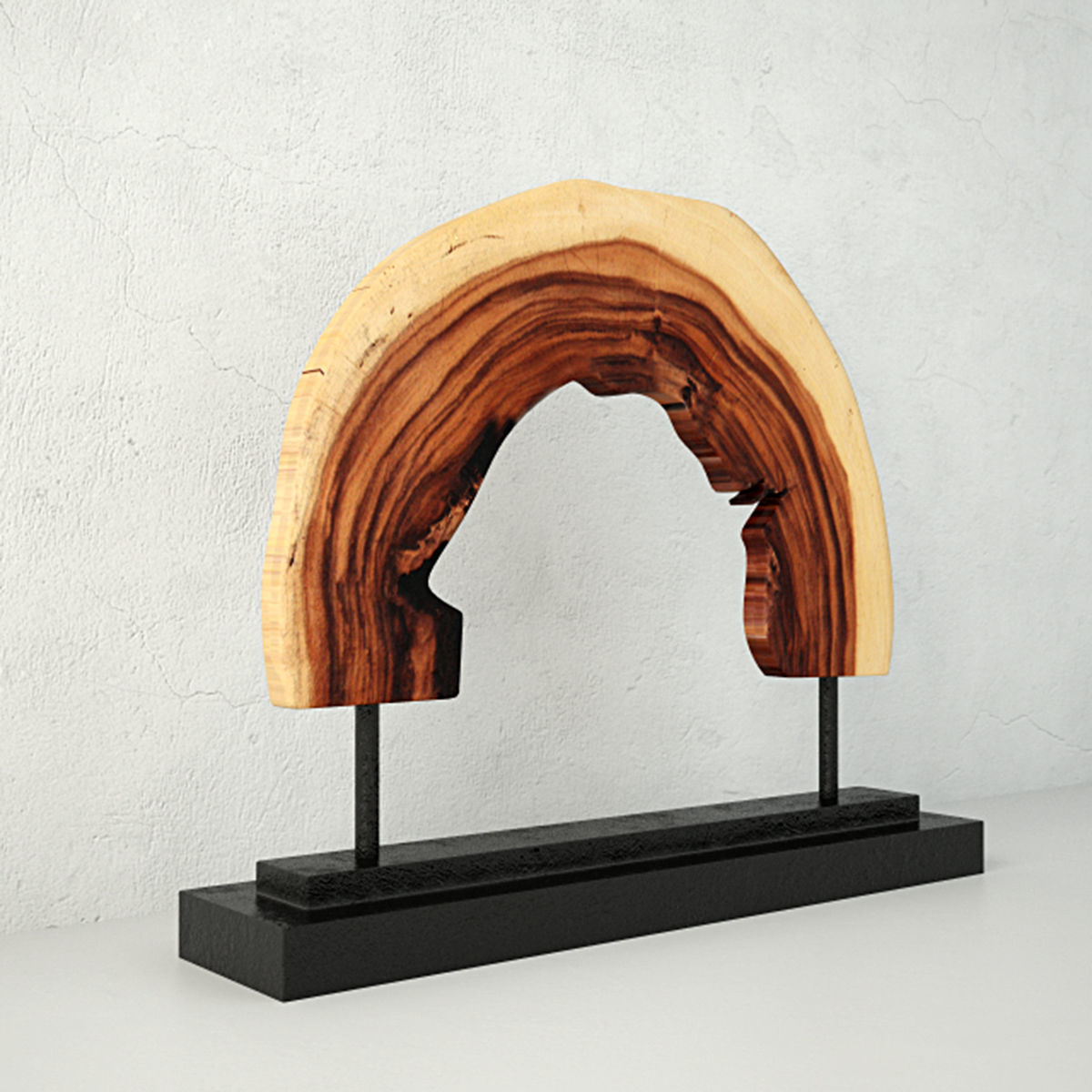 Wooden Decoration on Stand 3D model_3