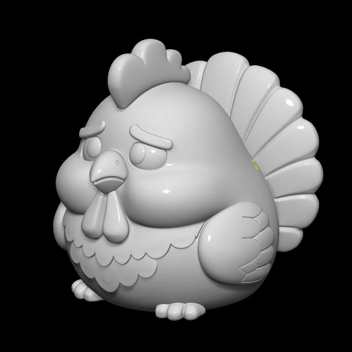 Cartoon chicken 3D print model