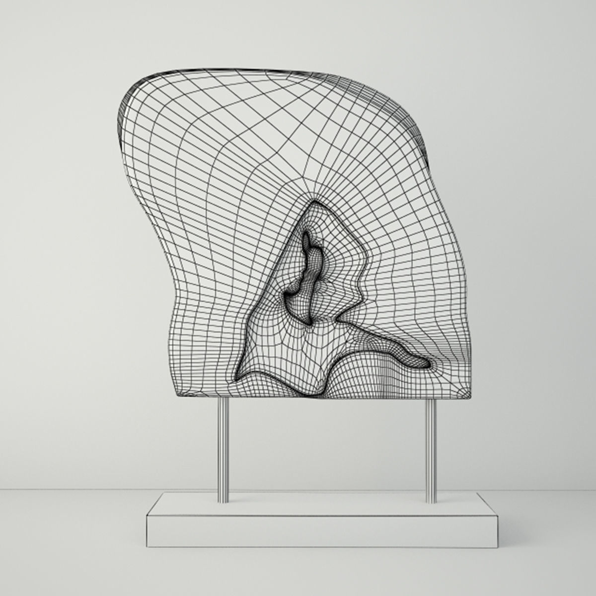 Wooden Decoration on Stand 3D model_2