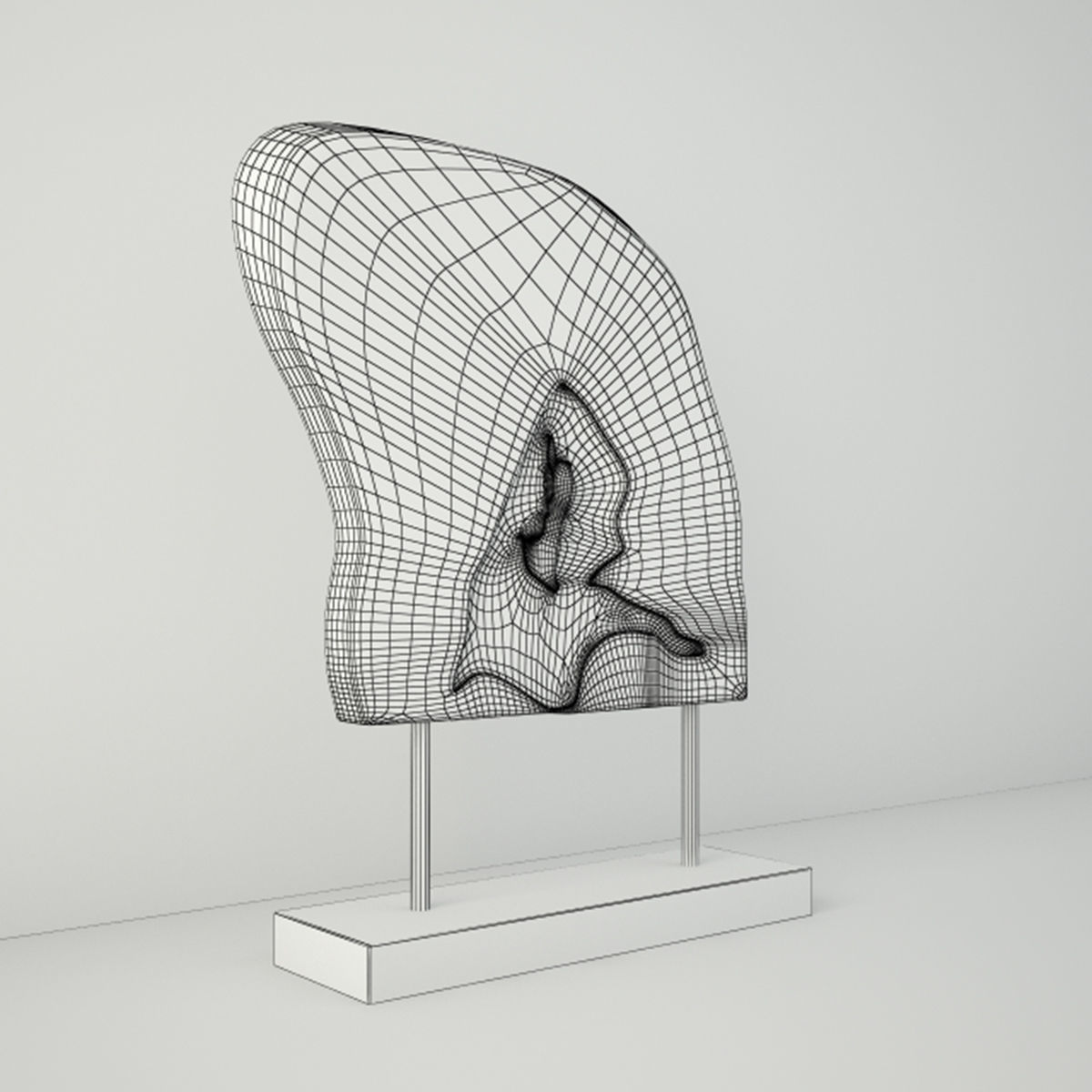 Wooden Decoration on Stand 3D model_4