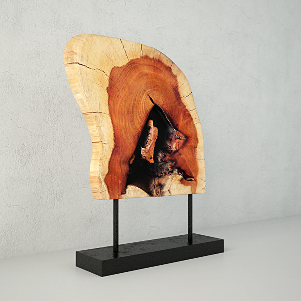 Wooden Decoration on Stand 3D model_3