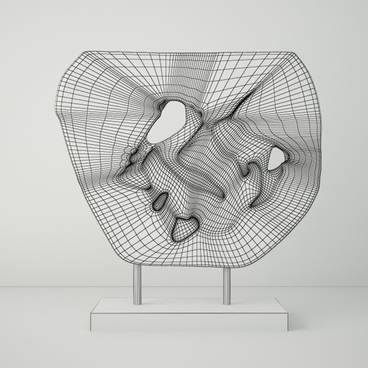 Wooden Decoration on Stand 3D model_2