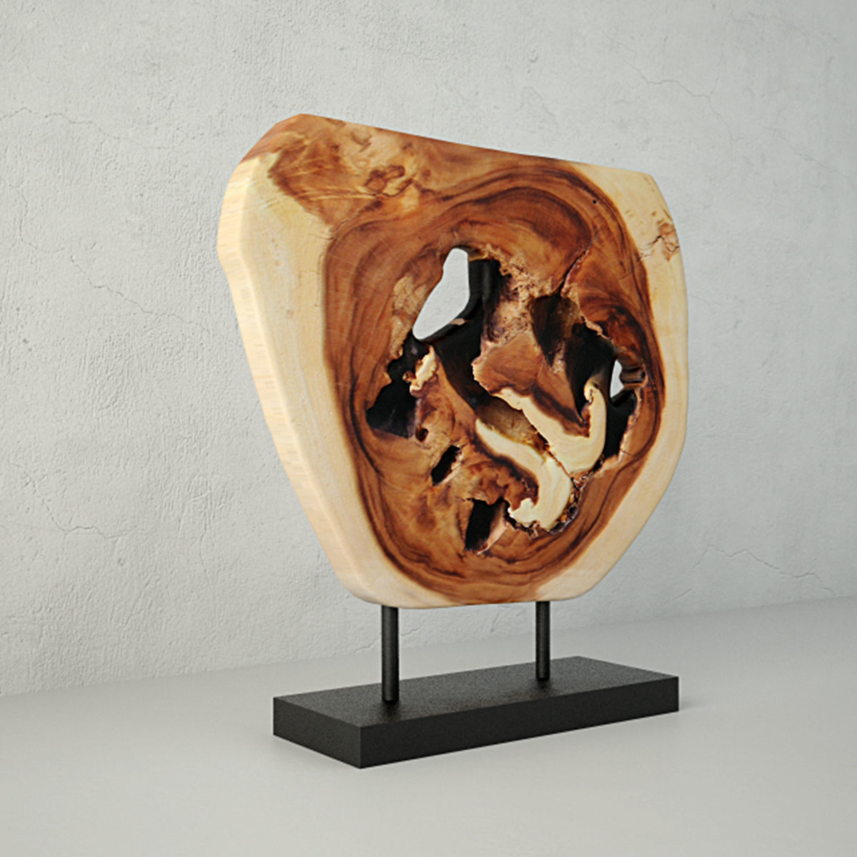 Wooden Decoration on Stand 3D model_3