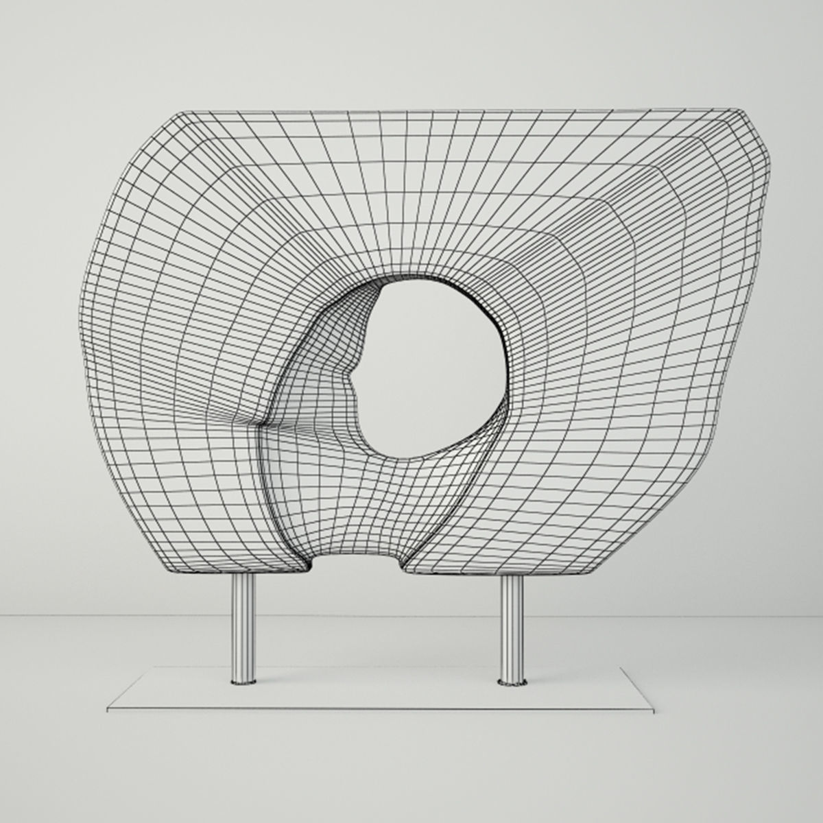 Wooden Decoration on Stand 3D model_2