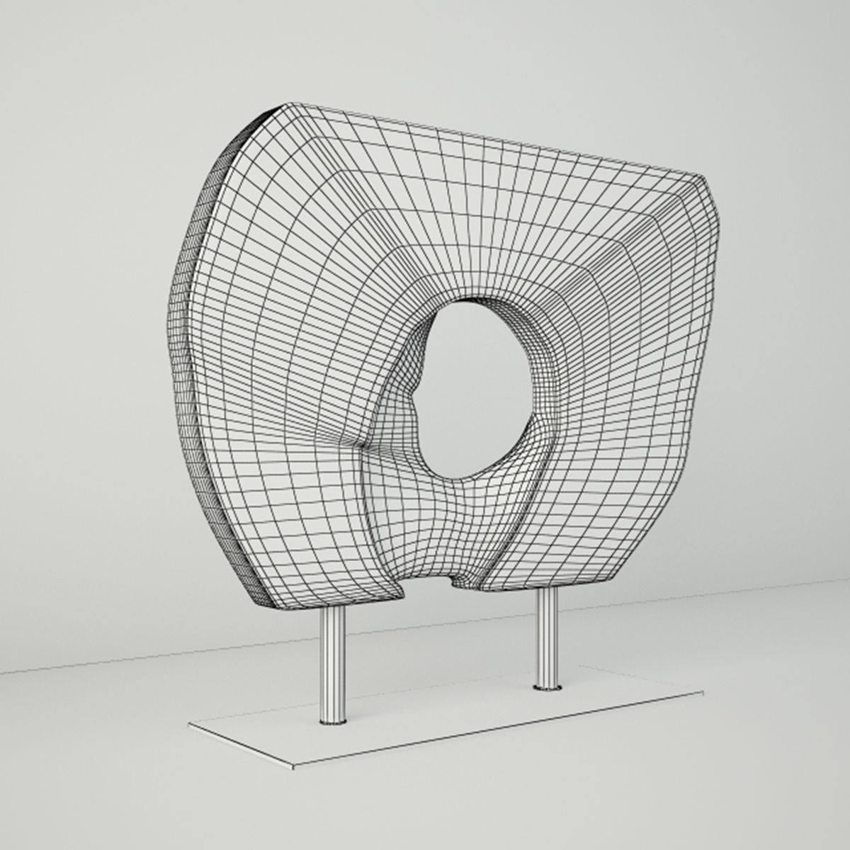 Wooden Decoration on Stand 3D model_4