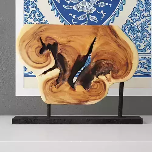 Wooden Decoration on Stand