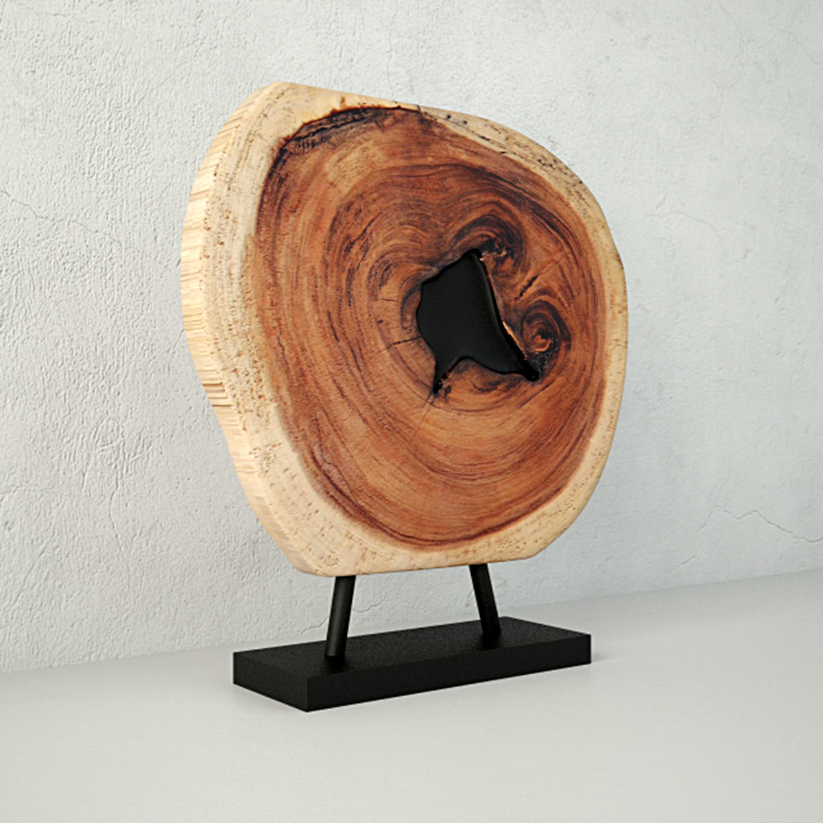 Wooden Decoration on Stand 3D model_3