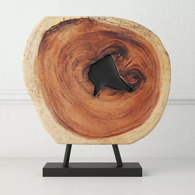 Wooden Decoration on Stand 3D model_0