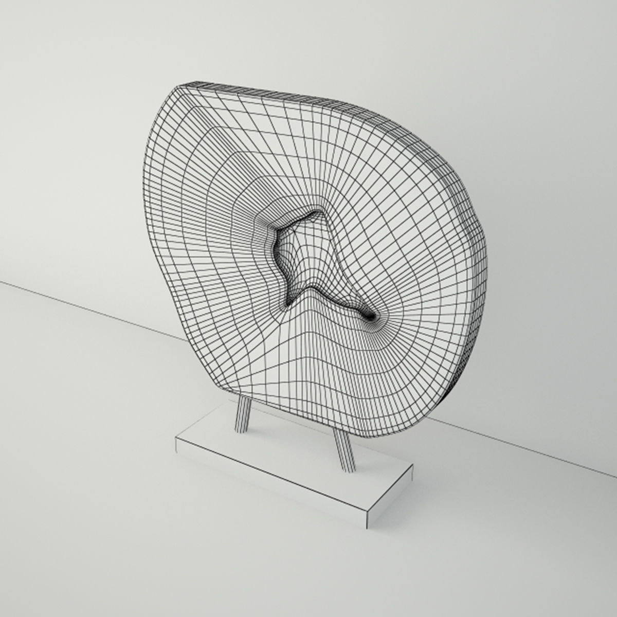 Wooden Decoration on Stand 3D model_2