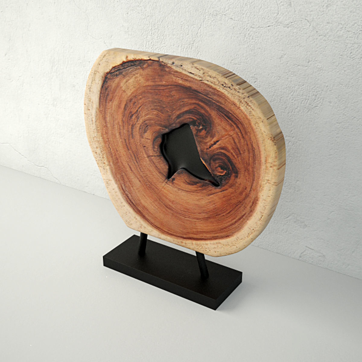 Wooden Decoration on Stand 3D model_1