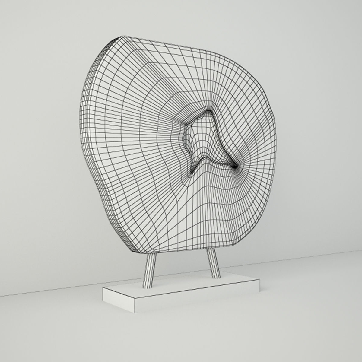 Wooden Decoration on Stand 3D model_4