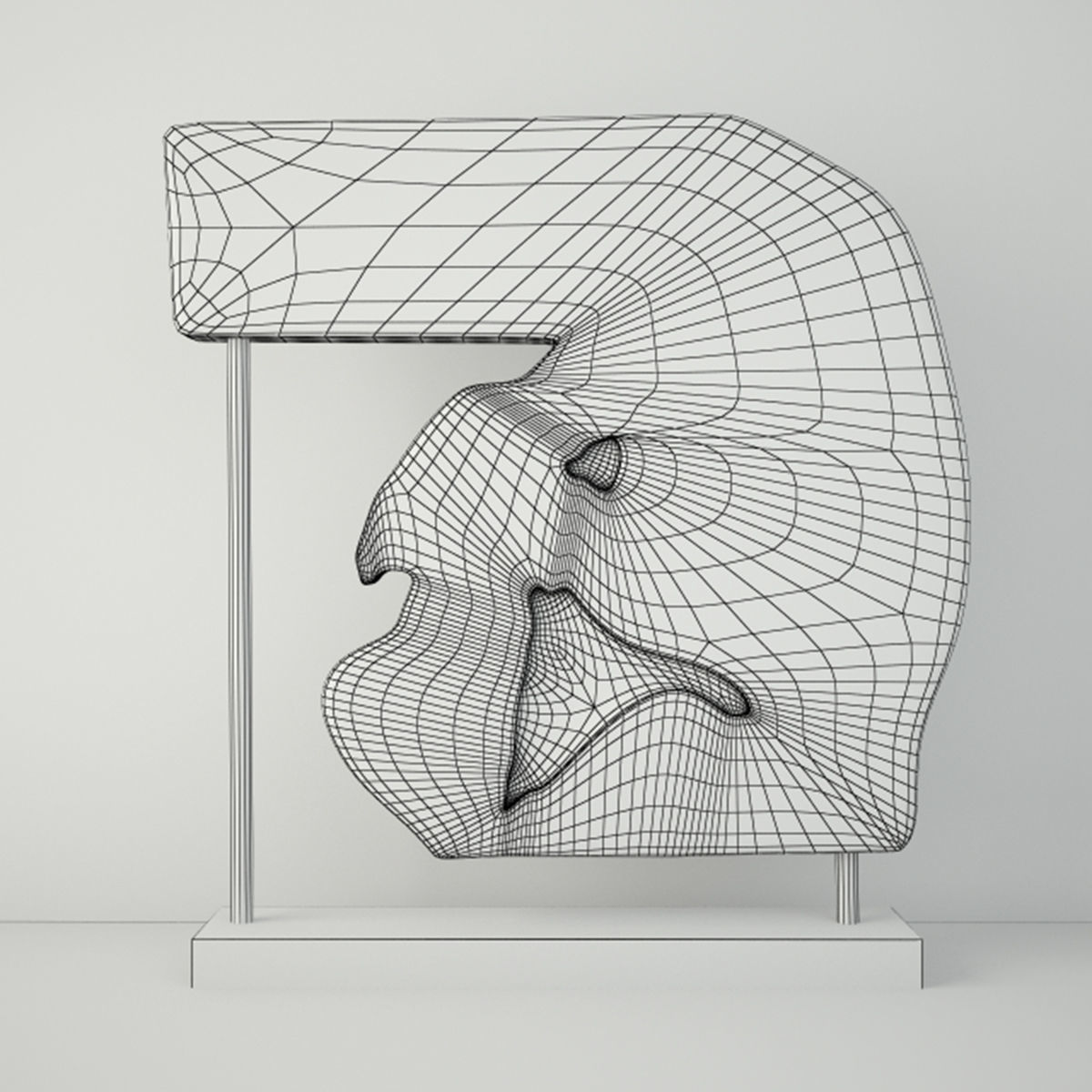 Wooden Decoration on Stand 3D model_2