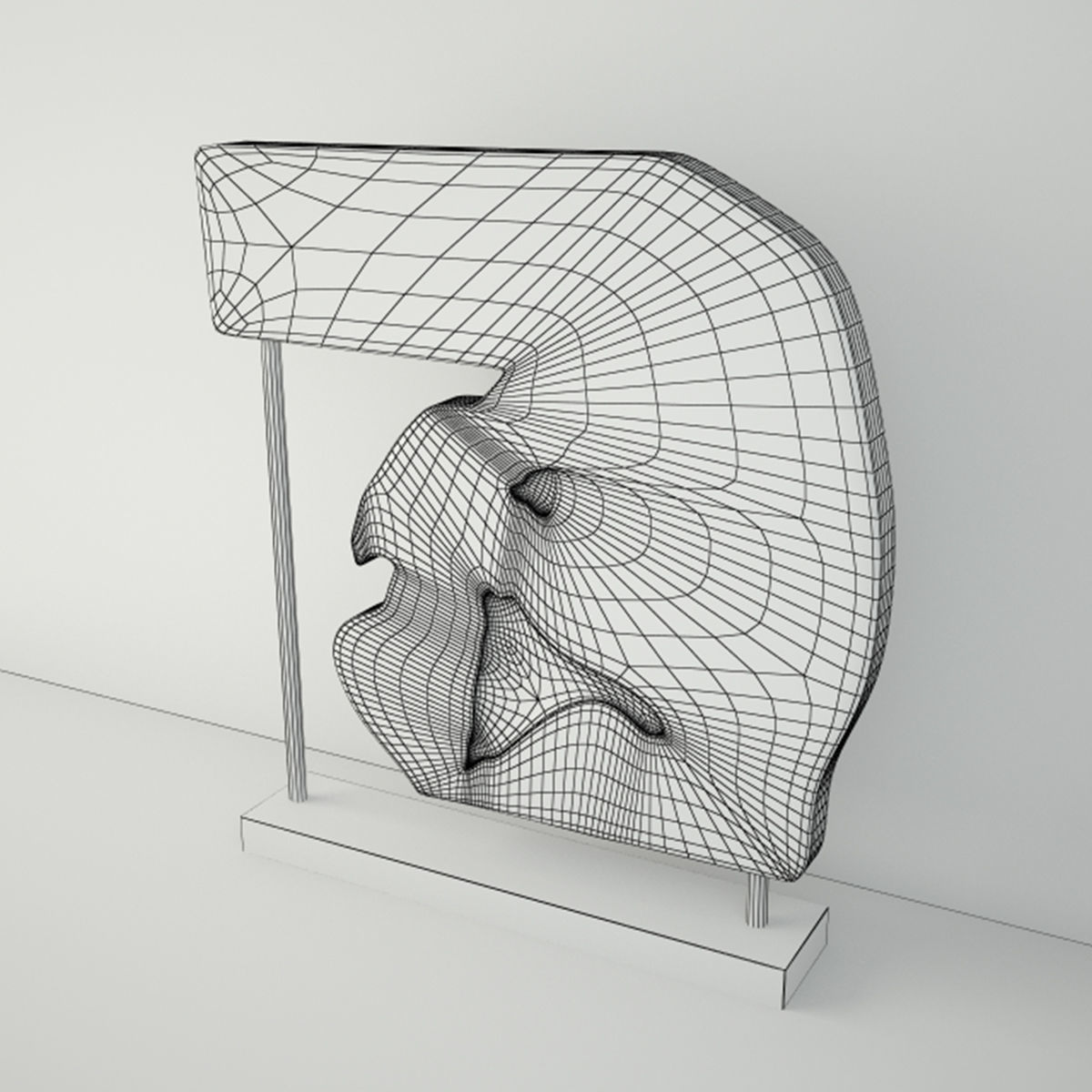 Wooden Decoration on Stand 3D model_4