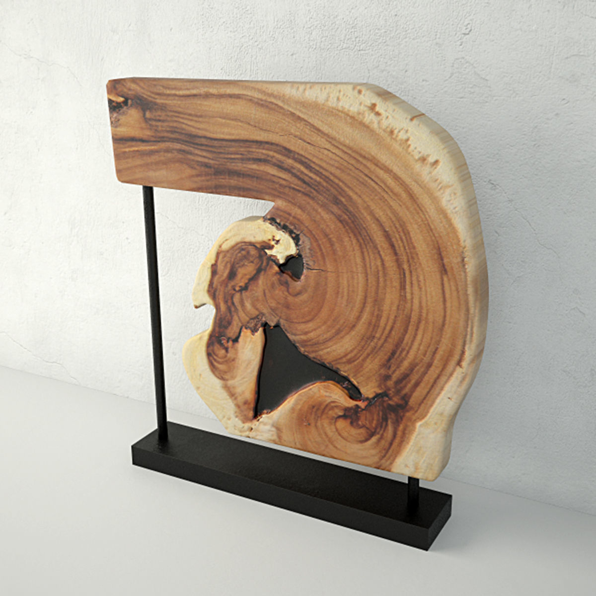 Wooden Decoration on Stand 3D model_3