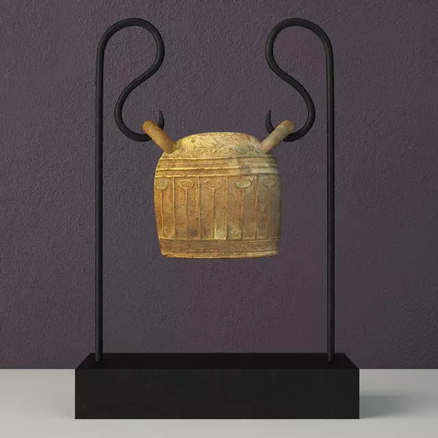 19th Century Burmese Bronze Bell 3D model_0