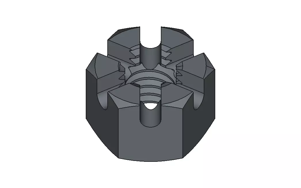 M4 castle nut 3D model