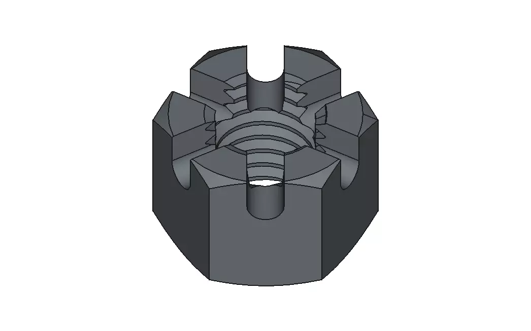 M5 Castle Nut 3D model
