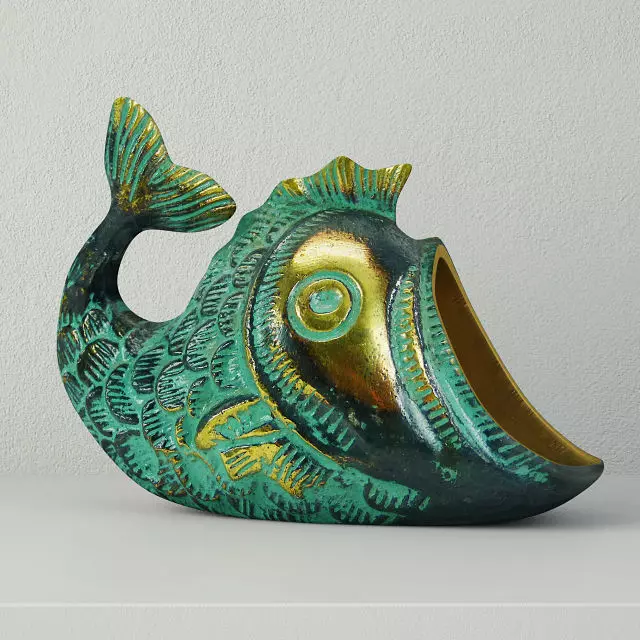 Gurgling Bronze Fish 3D model_0