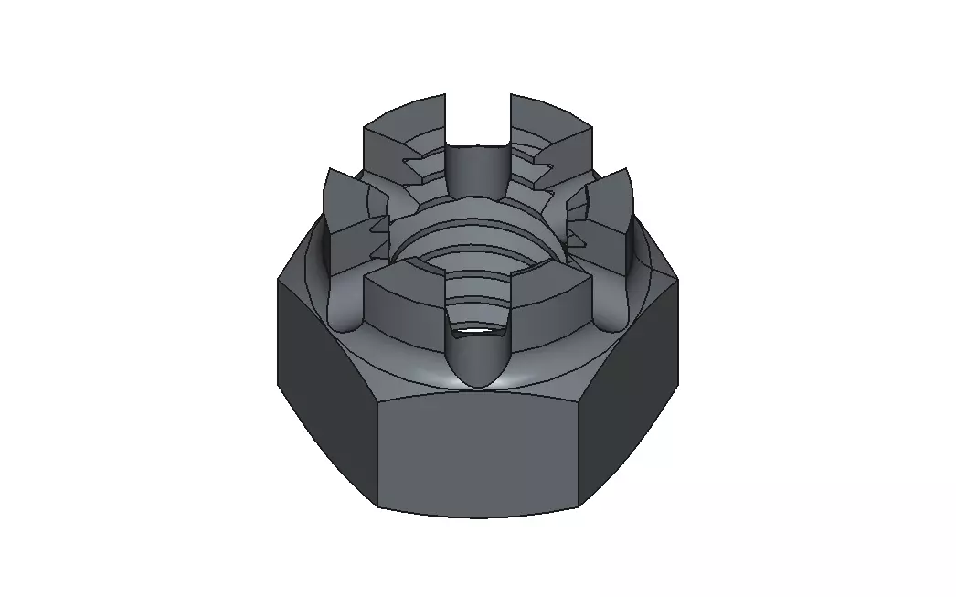 M12 Castle Nut 3D model