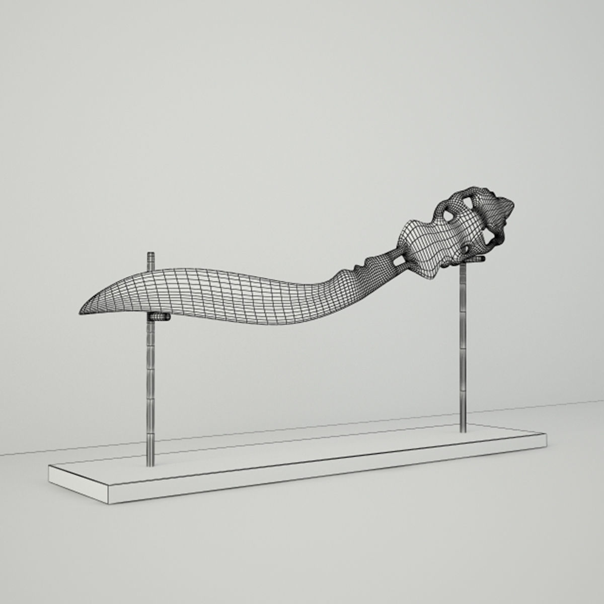 Indian Brass Letter Opener 3D model_2