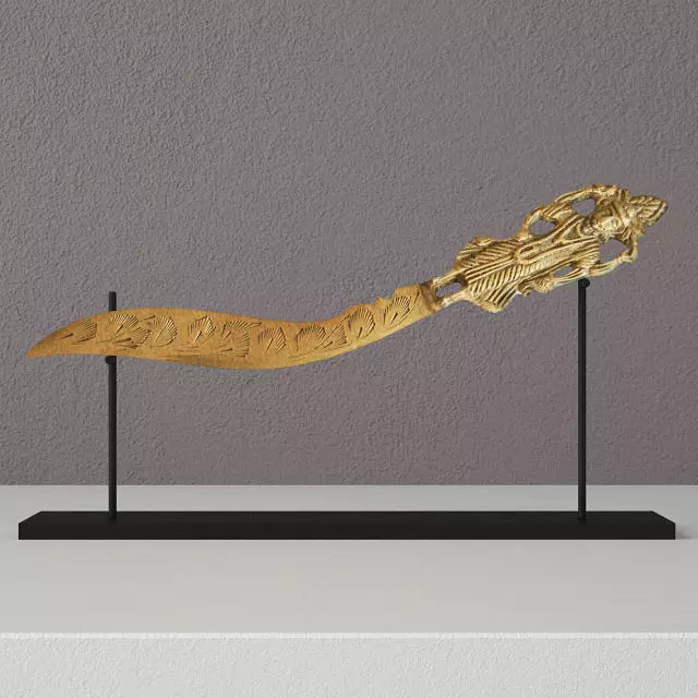 Indian Brass Letter Opener 3D model_0
