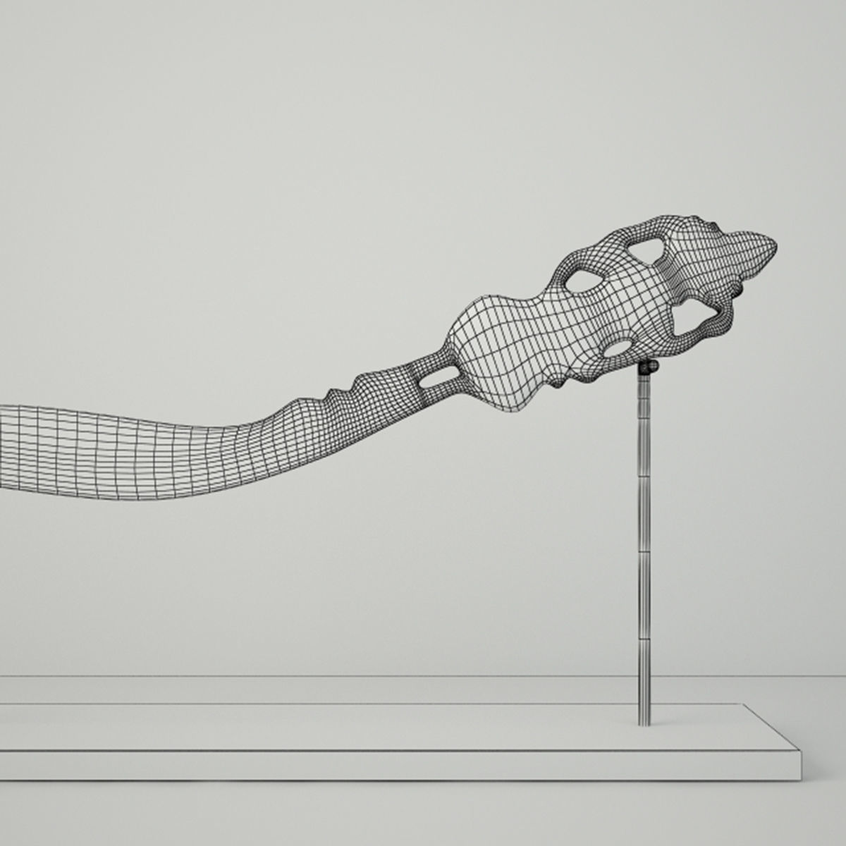 Indian Brass Letter Opener 3D model_4