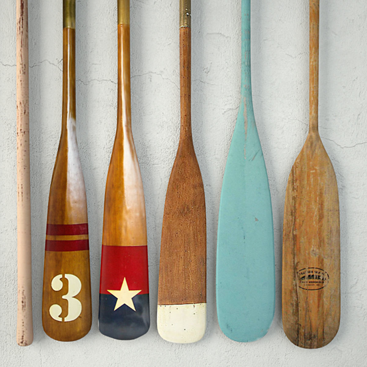 Wooden Oars 3D model_3