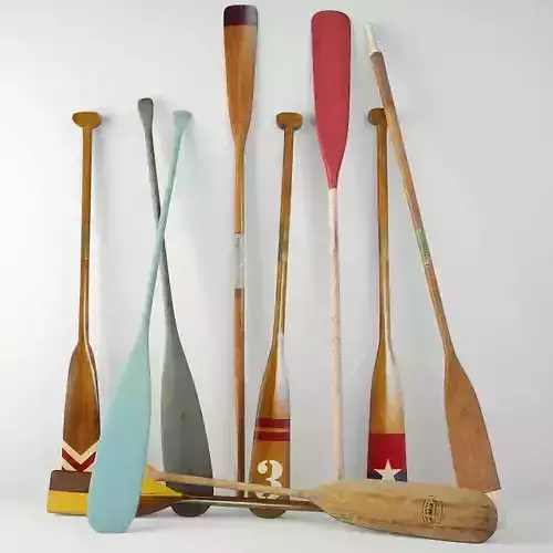 Wooden Oars 3D model