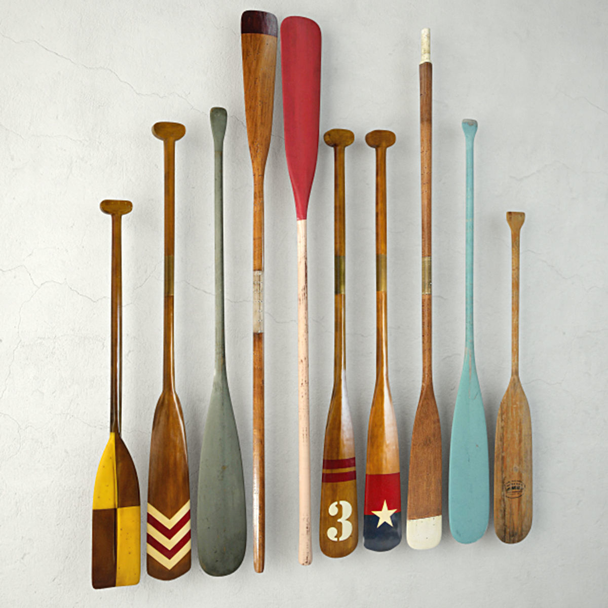 Wooden Oars 3D model_1