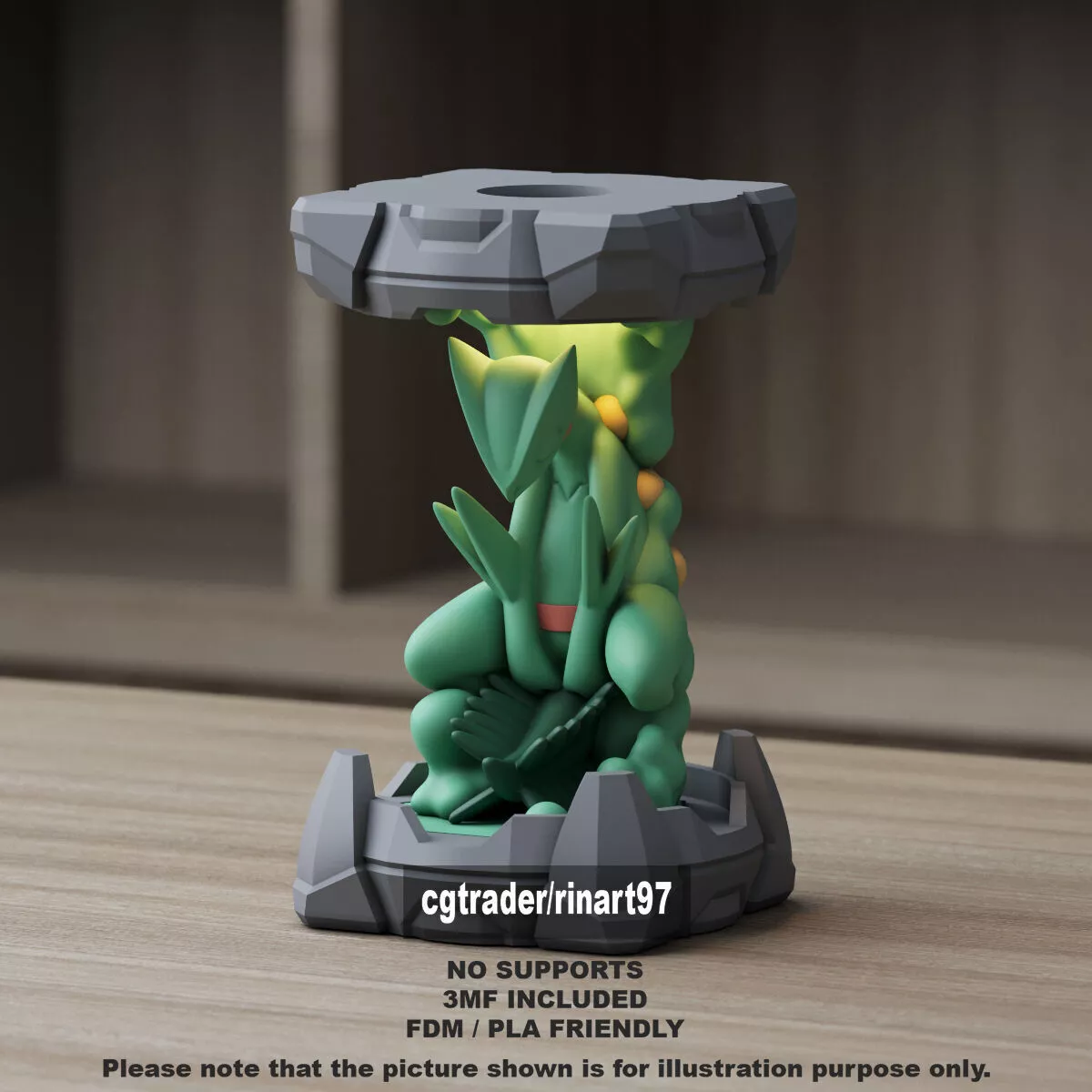 Sceptile in the Clone Lab 3D print model