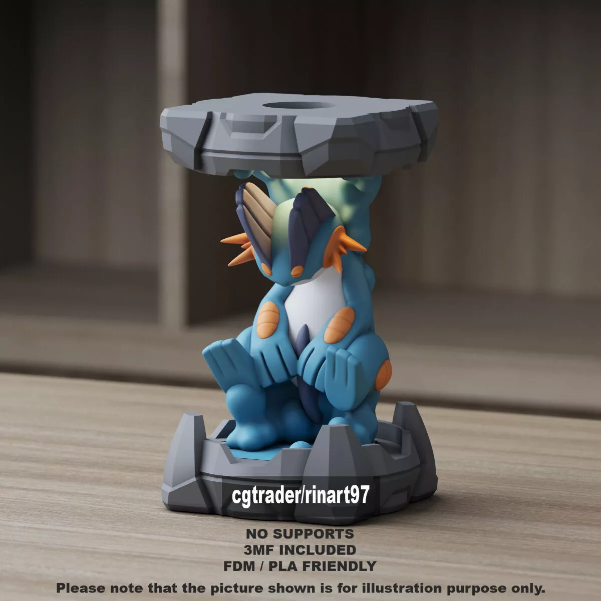 Swampert in the Clone Lab 3D print model