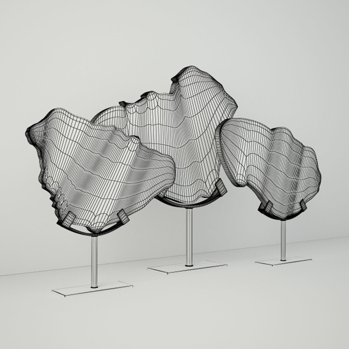 Petrified Wood Slices On Stand 3 3D model_4