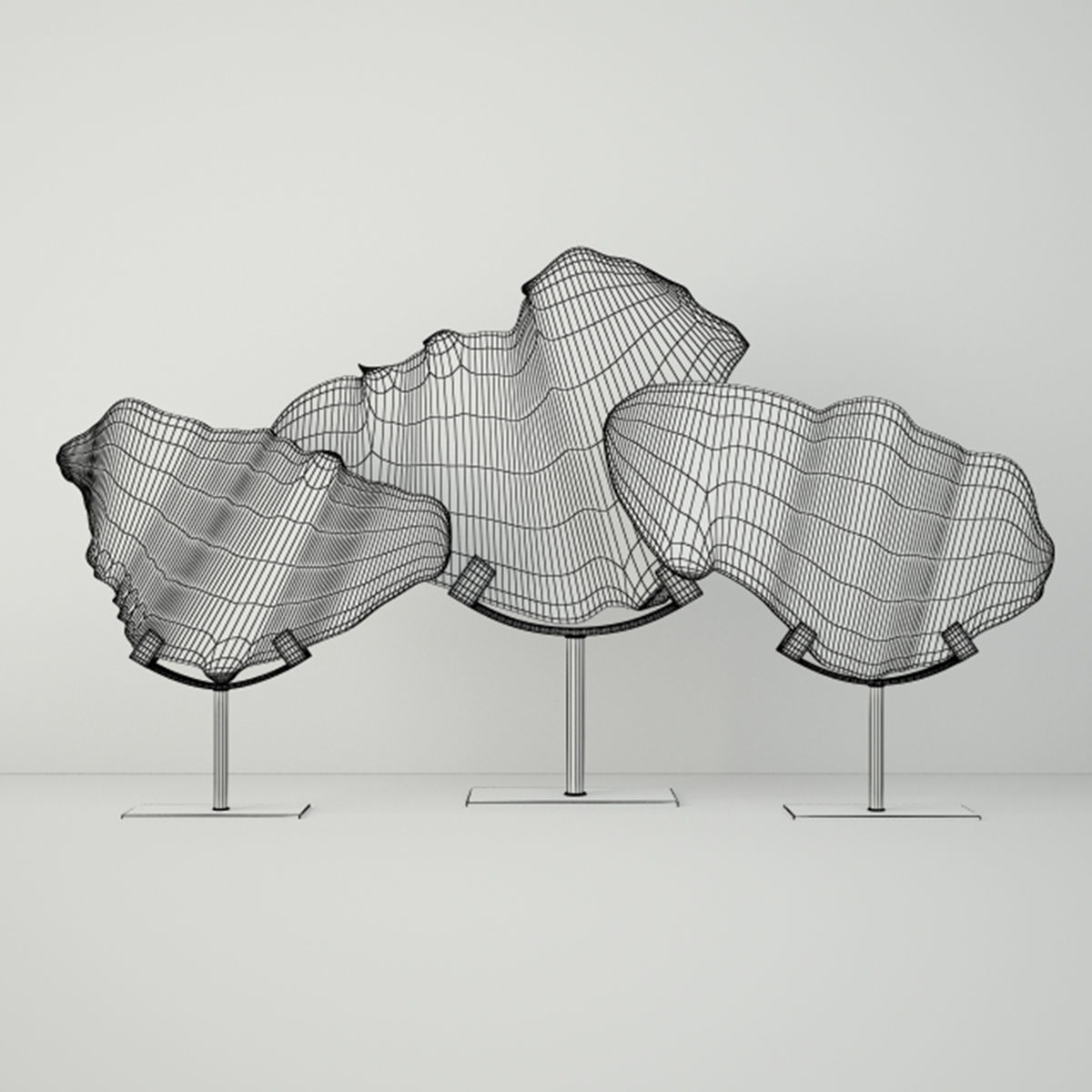 Petrified Wood Slices On Stand 3 3D model_2