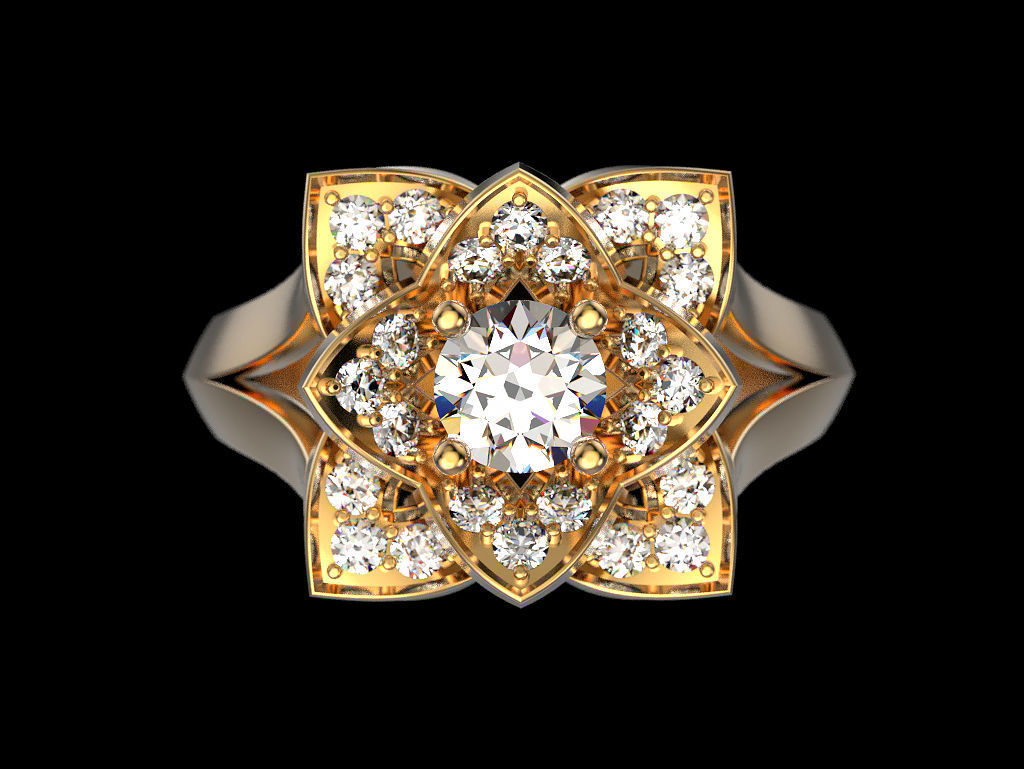 Ring flower 2 3D print model_4