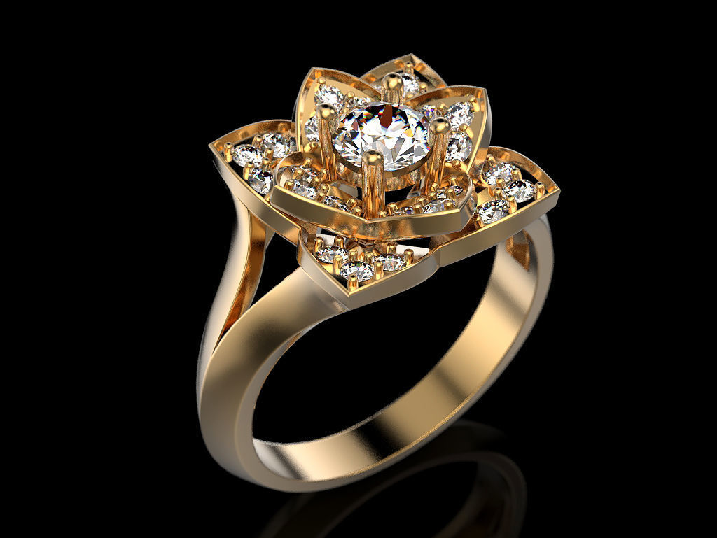 Ring flower 2 3D print model_2