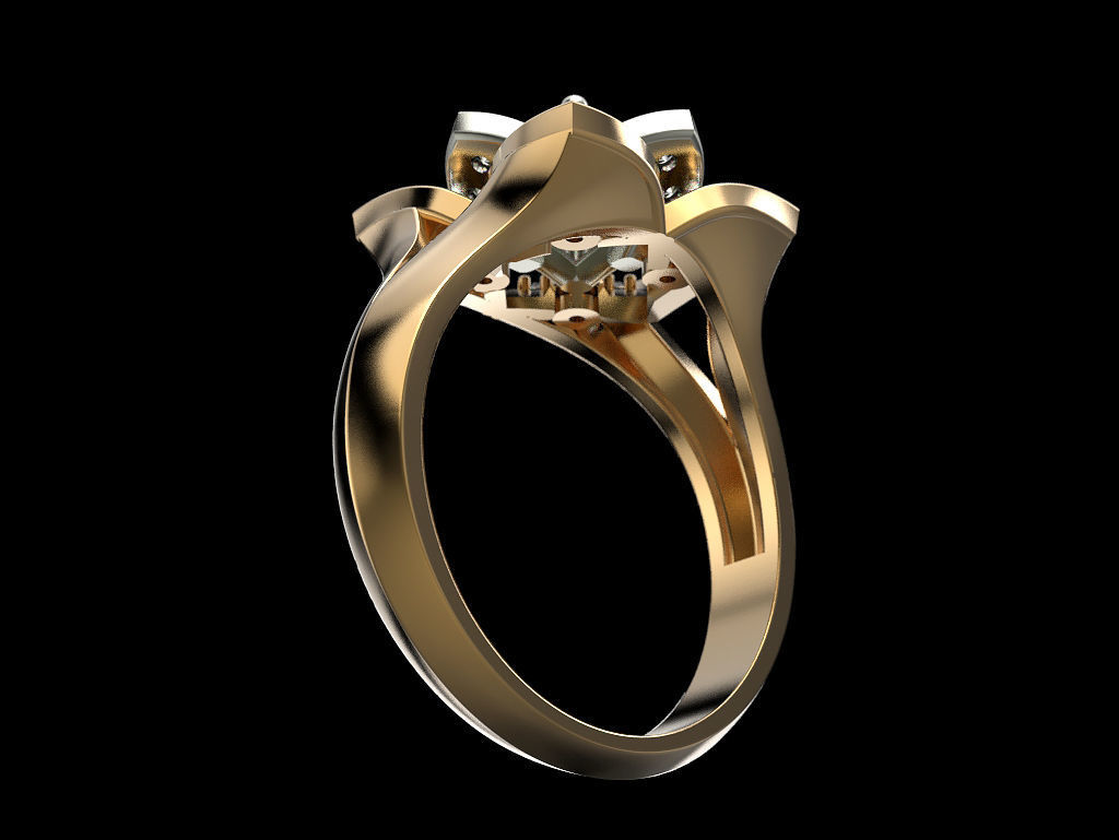 Ring flower 2 3D print model_5